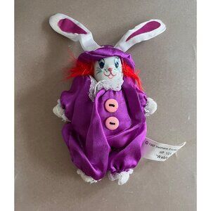 1997 Heinmann, Wabbit, vintage clown rabbit porcelain face, bean bag